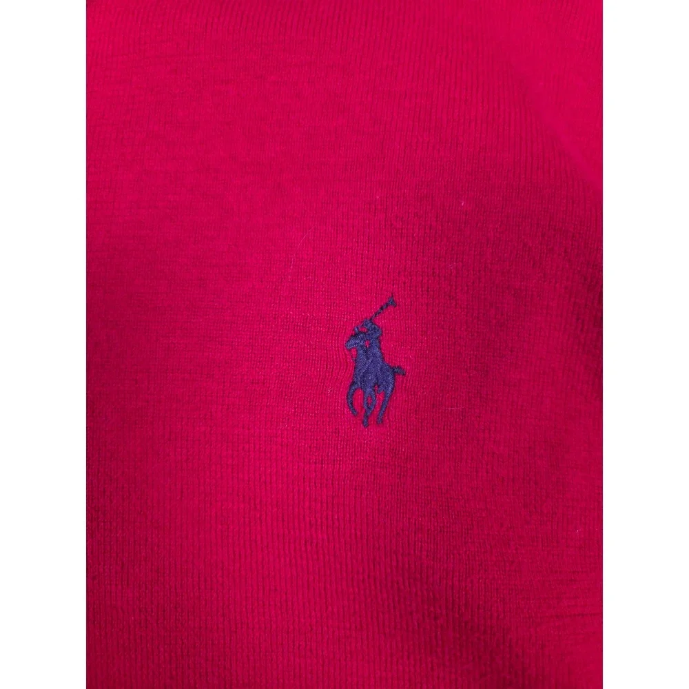 Polo Ralph Lauren Sweater Vest Mens XL Red Pima Cotton V-Neck Pony Logo